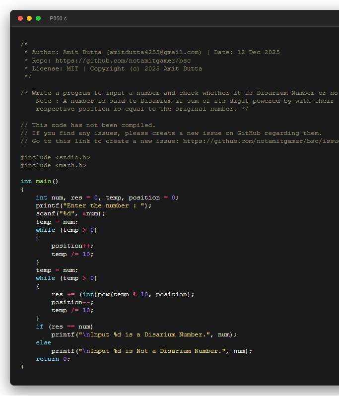Write a program to input a number and check whether it is Disarium Number or not. Note : A number is said to Disarium if sum of its digit powered by with their respective position is equal to the original number.